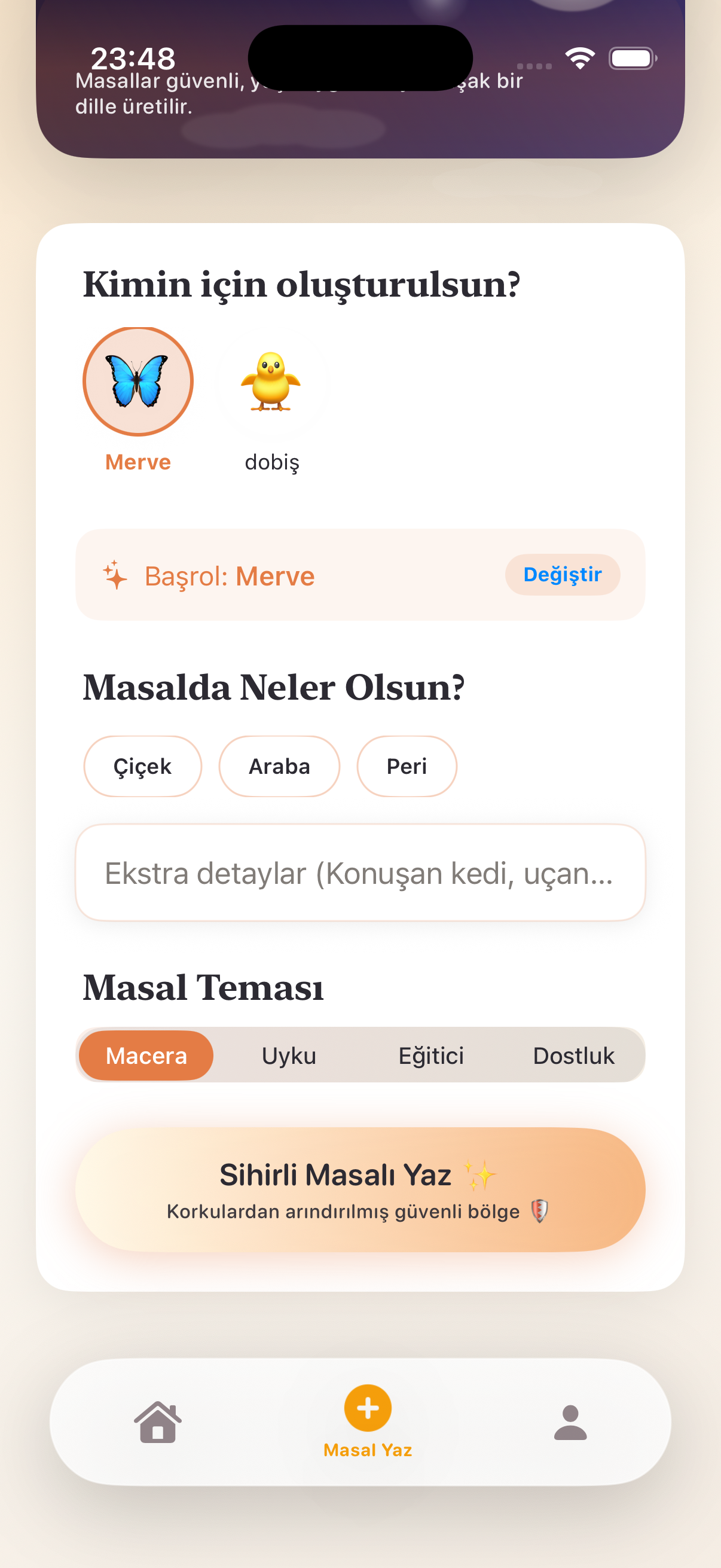 Olia – Masal oluşturma